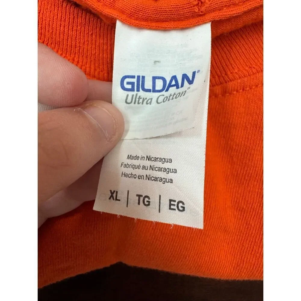 Southern Girl Halloween Graphic Orange Cropped Long Sleeve Tee Size X-Large
